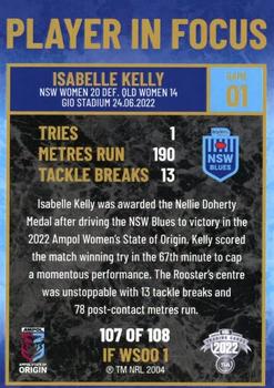 2022 NRL Player In Focus #WS001 Isabelle Kelly Back